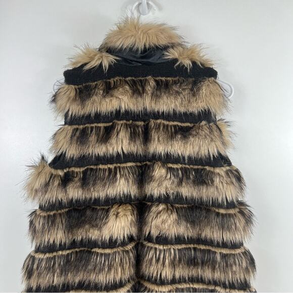 Chico's Faux Fur Open Front Vest Small Festival Bohemian Hippie Vegan Winter - Picture 5 of 10